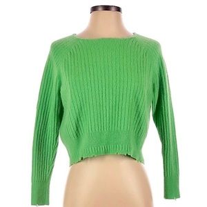 27 Miles Malibu 100% cashmere lacy sweater in shamrock